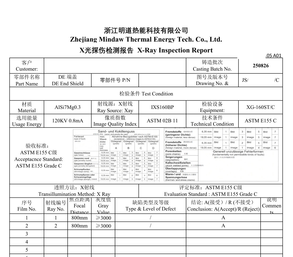 X光探伤报告
